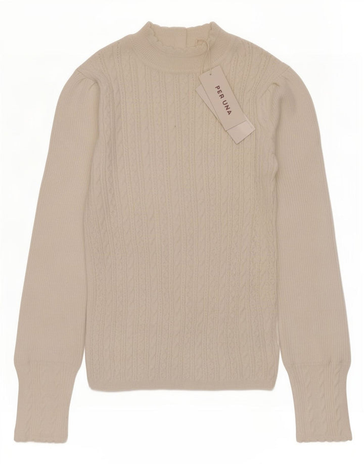 Marks & Spencer Per Una Rollkragenpullover für Damen, Gr. 10, Größe S, Weiß
