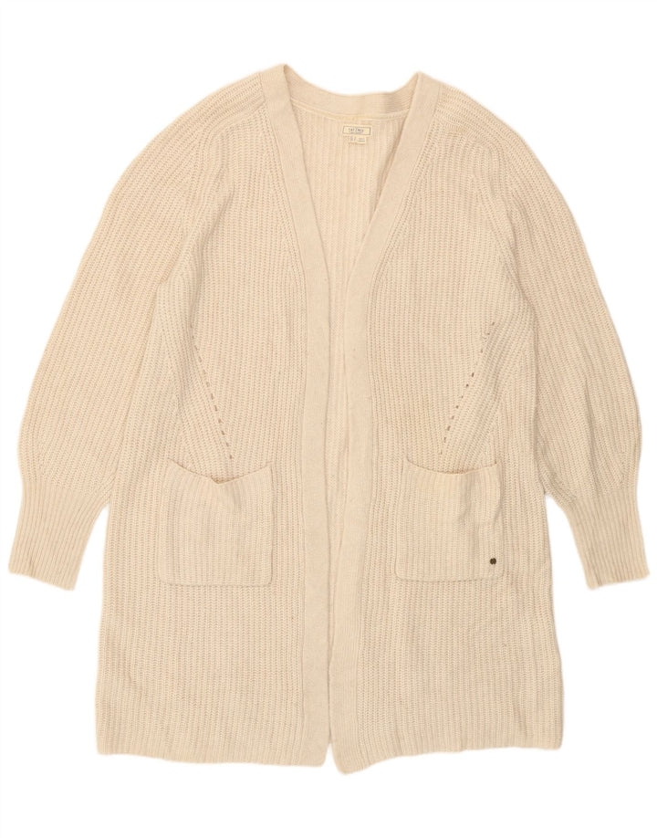 Fat Face Damen-Strickjacke in Übergröße, lang geschnitten, Gr. 40, Größe L, gebrochenes Weiß