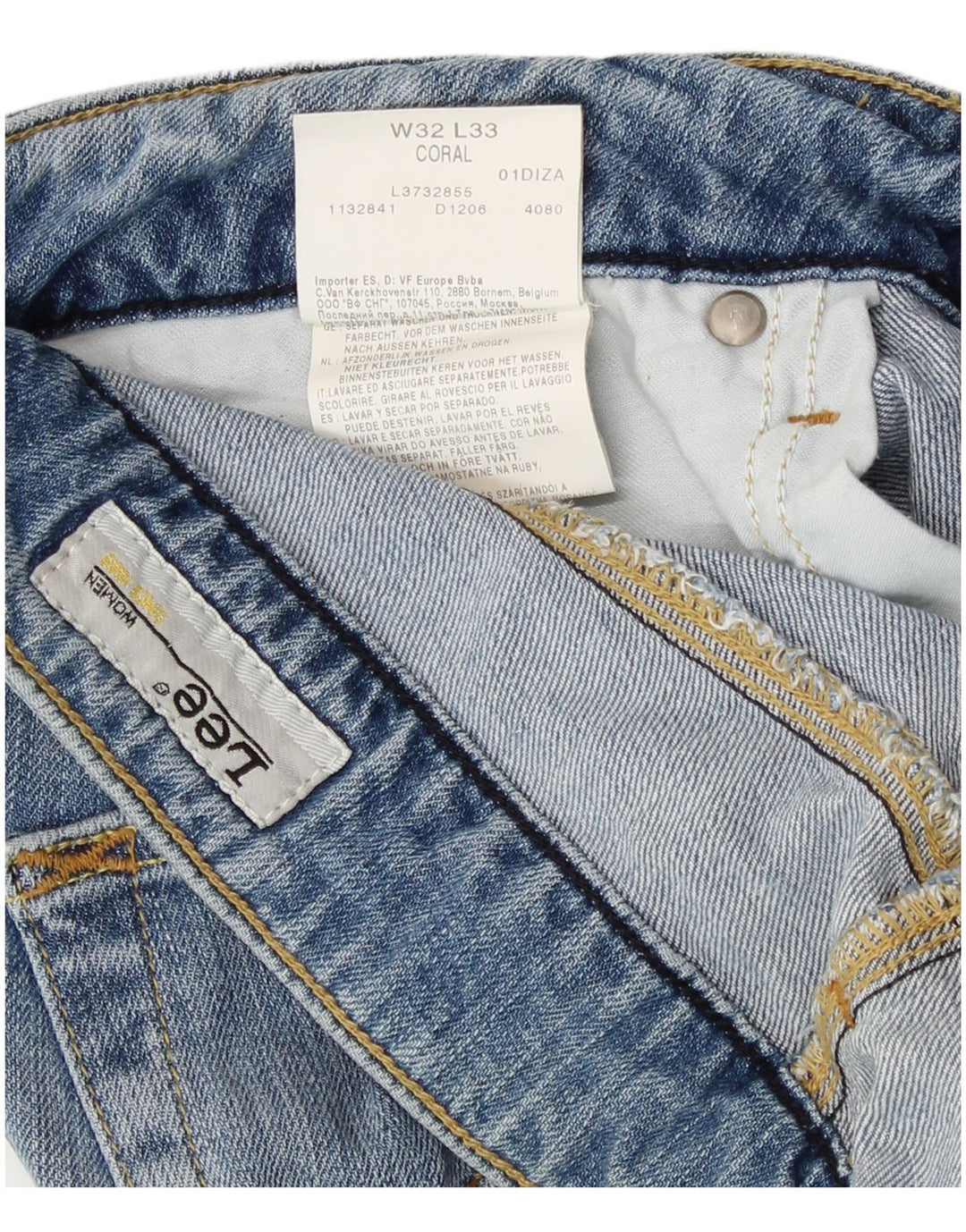 Lee Damen Coral Bootcut Jeans W32 L29 Blaue Baumwolle