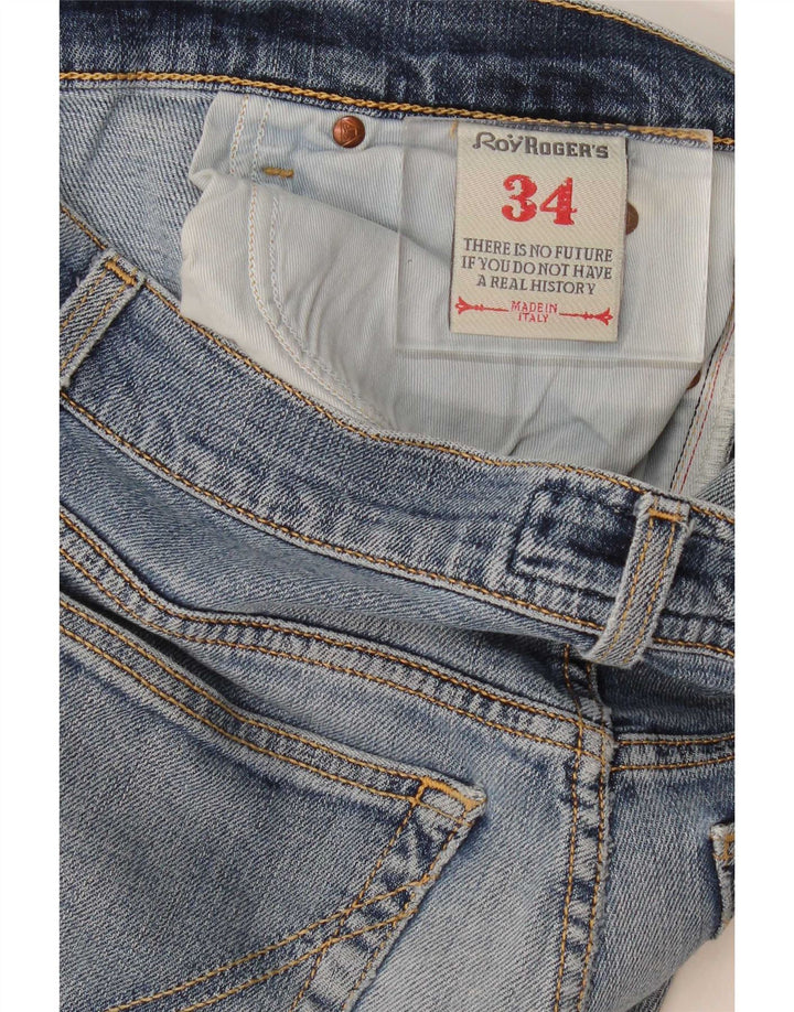 Roy Rogers Damen Slim Jeans W34 L32 Blaue Baumwolle