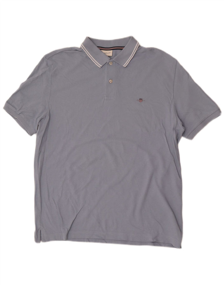 Gant Herren-Poloshirt, große blaue Baumwolle