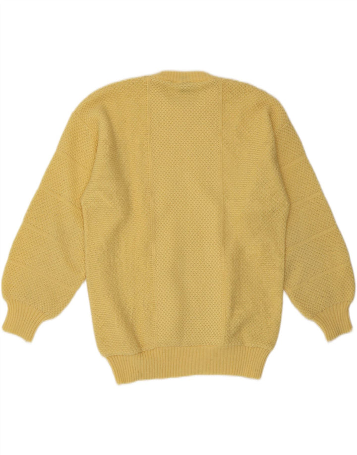 Vintage Herren Rundhalspullover Pullover Groß Gelb Acryl