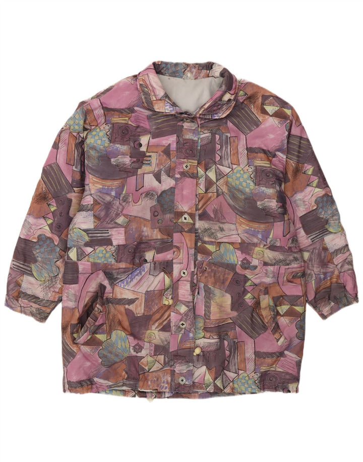 Vintage Damen Loose Fit Utility Jacke UK 18 XL Mehrfarbig Patchwork