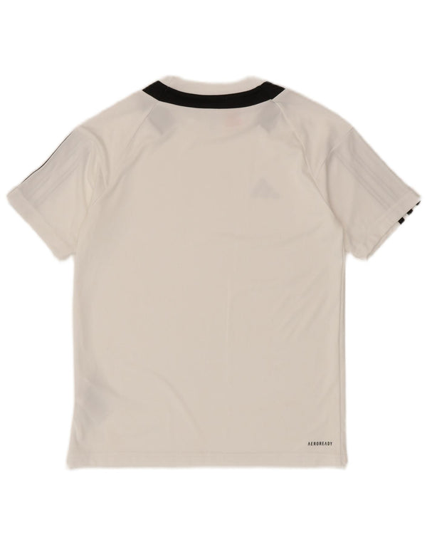 Adidas Aeroready T-Shirt für Jungen, 11–12 Jahre, weißes Colourblock-Polyester