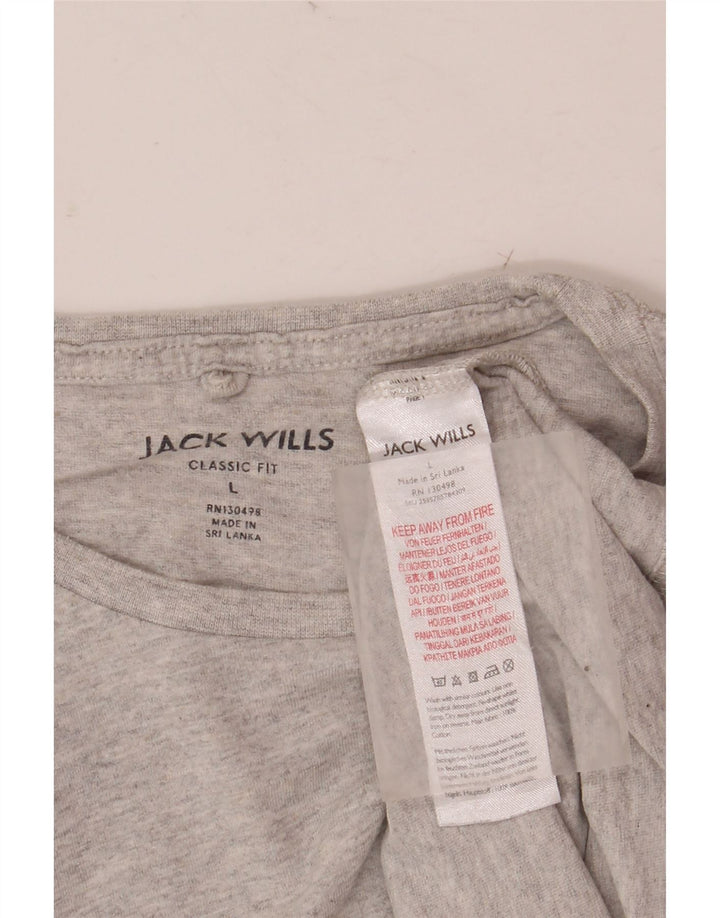 Jack Wills Herren-T-Shirt mit klassischer Passform, groß, aus grauer Baumwolle