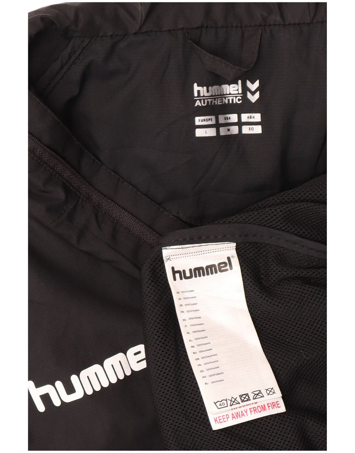 HUMMEL Mens Pullover Hooded Tracksuit Top Jacket Large Black Polyester