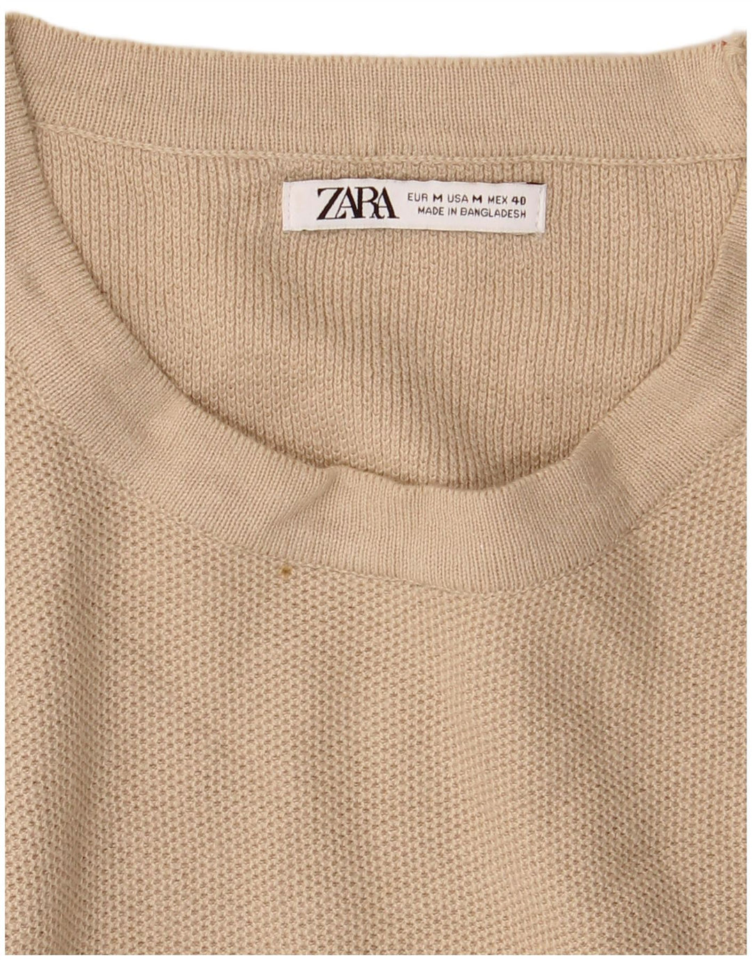 Kurzärmliger Pullover mit Rundhalsausschnitt von Zara für Herren in Mittelbeige