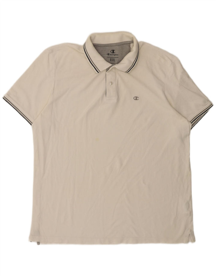 Champion Herren-Poloshirt 2XL aus weißer Baumwolle