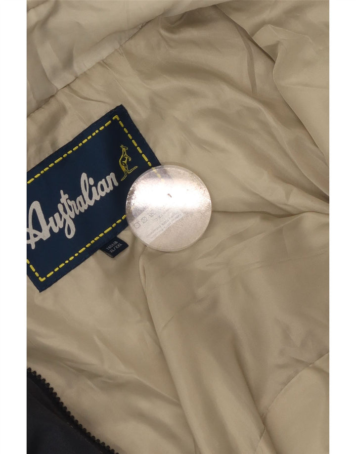 AUSTRALIAN L'ALPINA Herren-Windbreaker-Mantel UK 42 XL Marineblaues Polyester