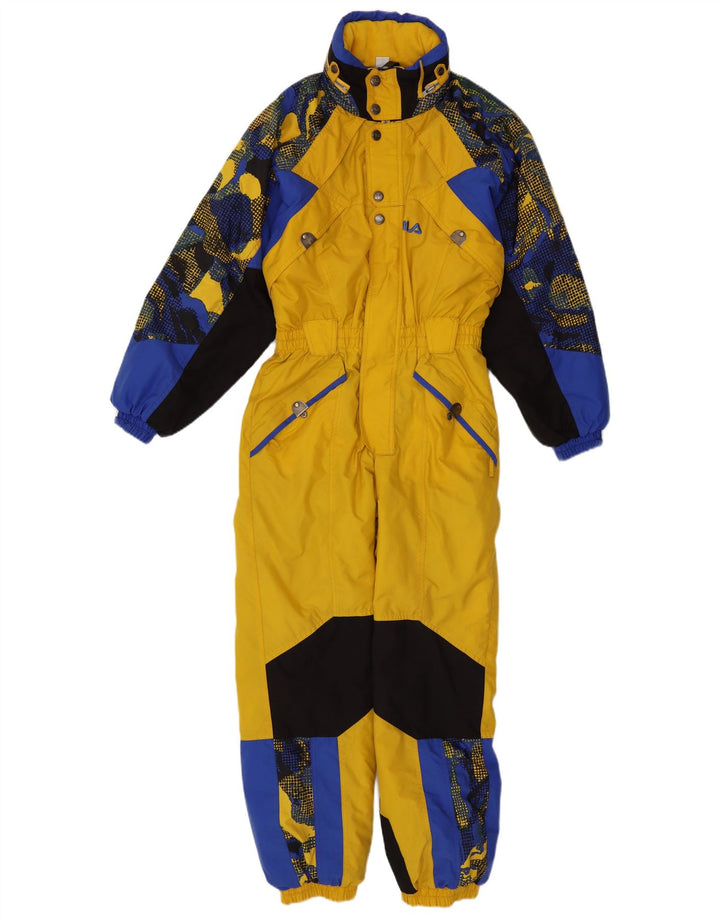 Fila Ski-Overall für Jungen, 13–14 Jahre, gelbes geometrisches Polyamid