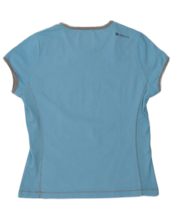 Champion Womens Graphic T-Shirt Top UK 14 Large Blaue Baumwolle