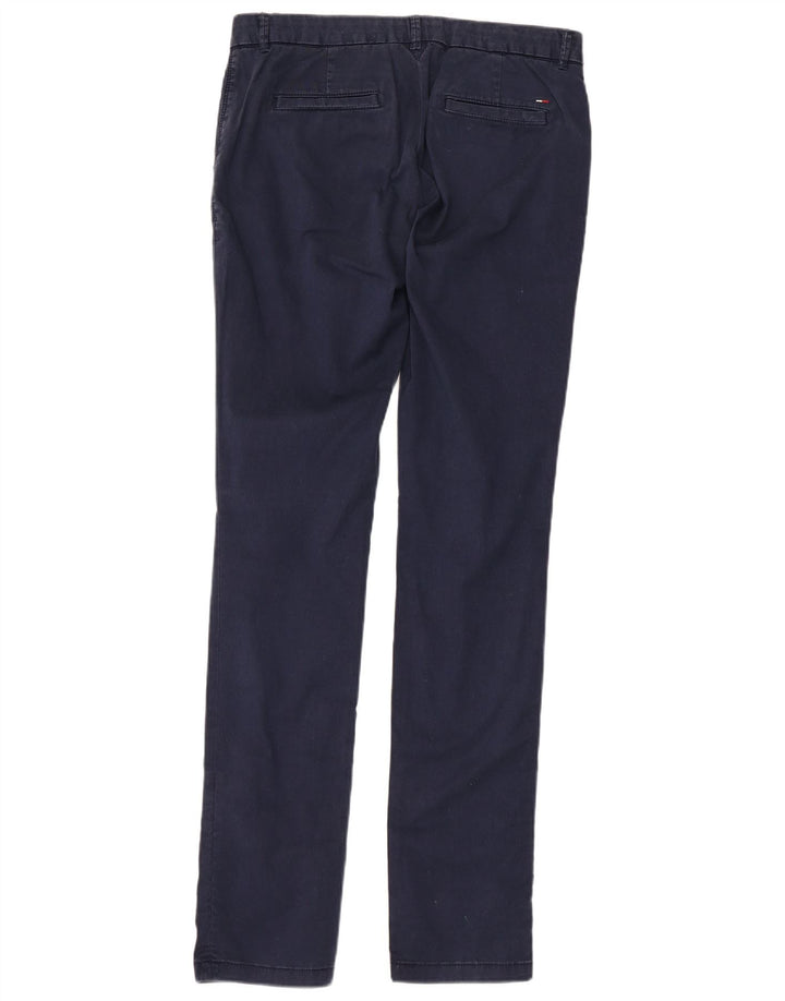 TOMMY HILFIGER Damen Slim Anzughose W28 L34 Marineblaue Baumwolle