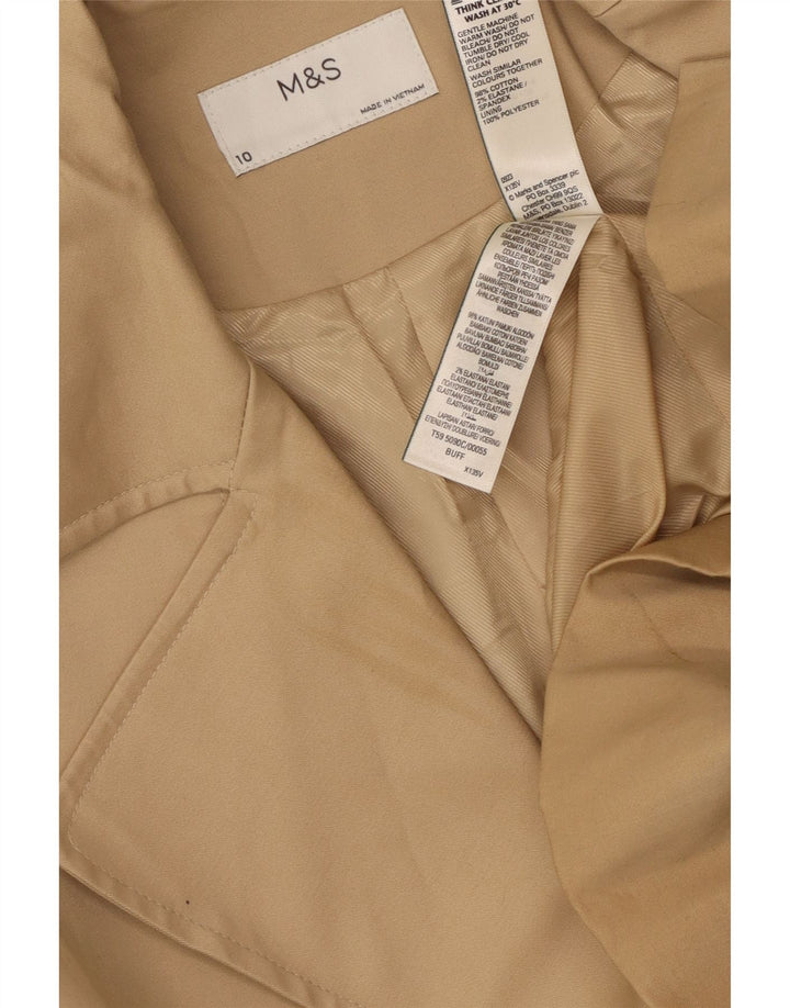 Marks & Spencer Herren Trenchcoat UK 10 Small Beige Baumwolle
