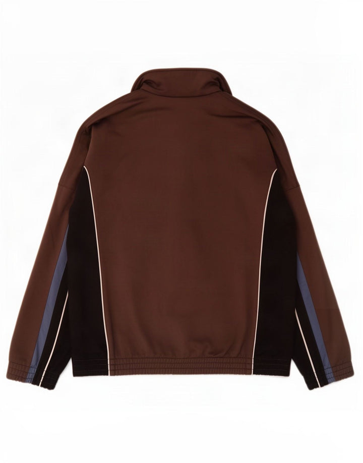 Diadora Herren-Trainingsanzug-Oberteil, Jacke IT 52, groß, braunes Farbblock-Polyester