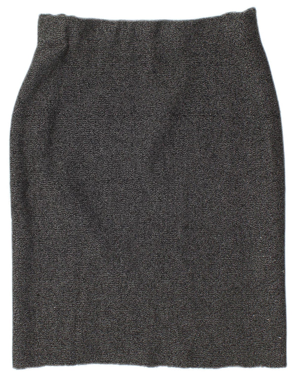 Zara Damen Strick-Bleistiftrock Medium W28 Grau meliert