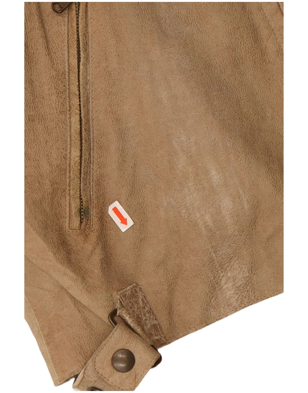 ANDREA D'AMICO Herren Leder Racer Jacke IT 56 XL Beige Leder