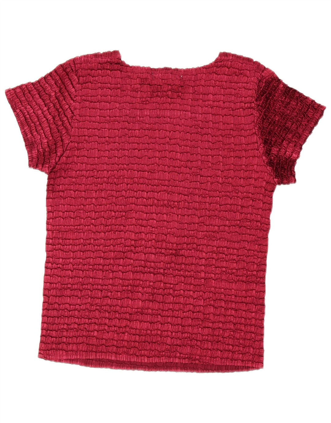 Vintage Damen Bluse Top Einheitsgröße Burgunderrot Polyester