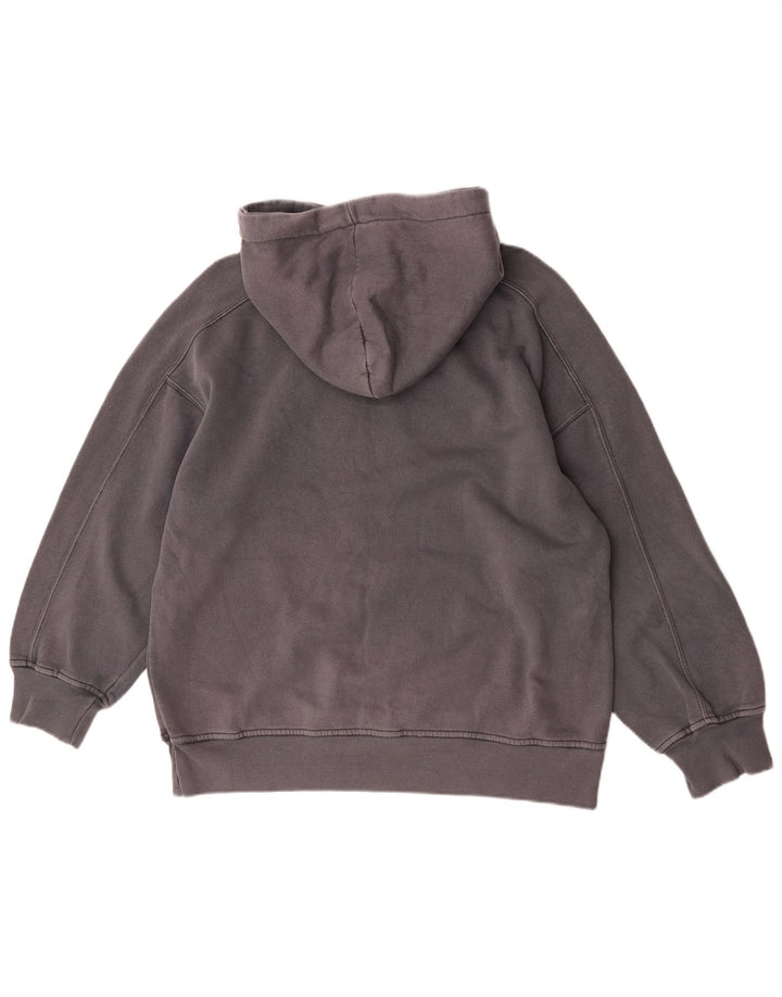 Zara Damen Übergroßer Kapuzenpullover UK 10 Small Graue Baumwolle