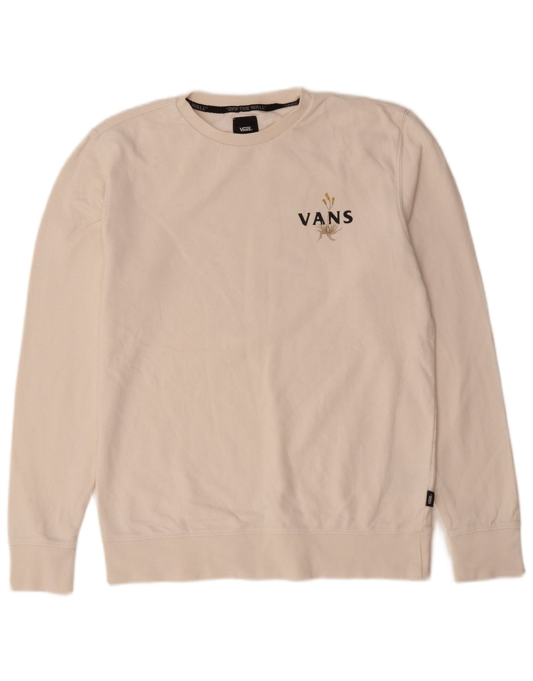 Vans Herren-Sweatshirt mit Grafik, Größe S, weiße Baumwolle