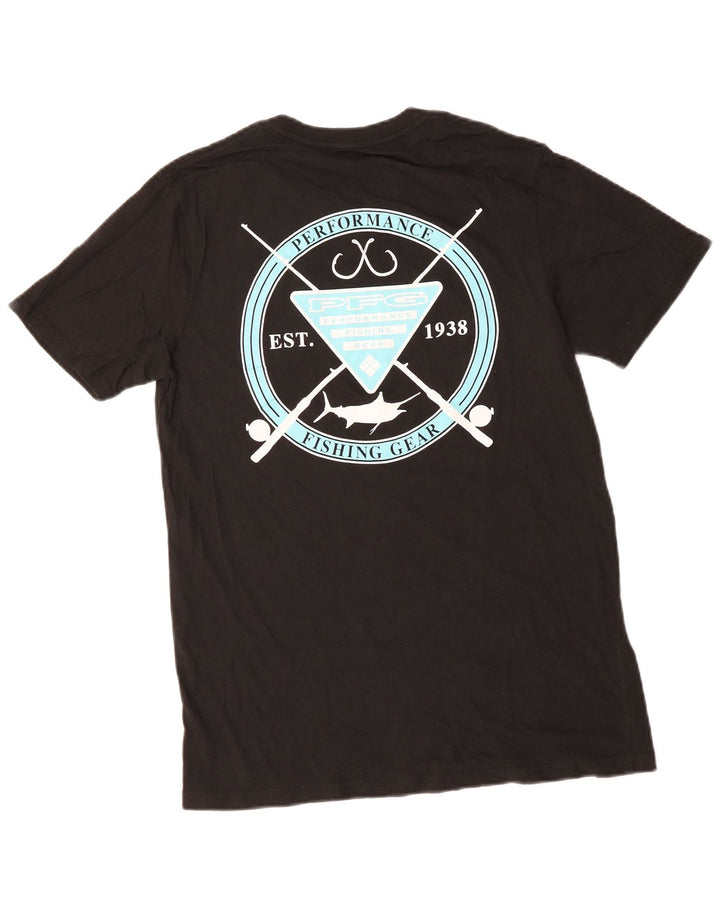COLUMBIA Mens Graphic T-Shirt Top Medium Black Cotton