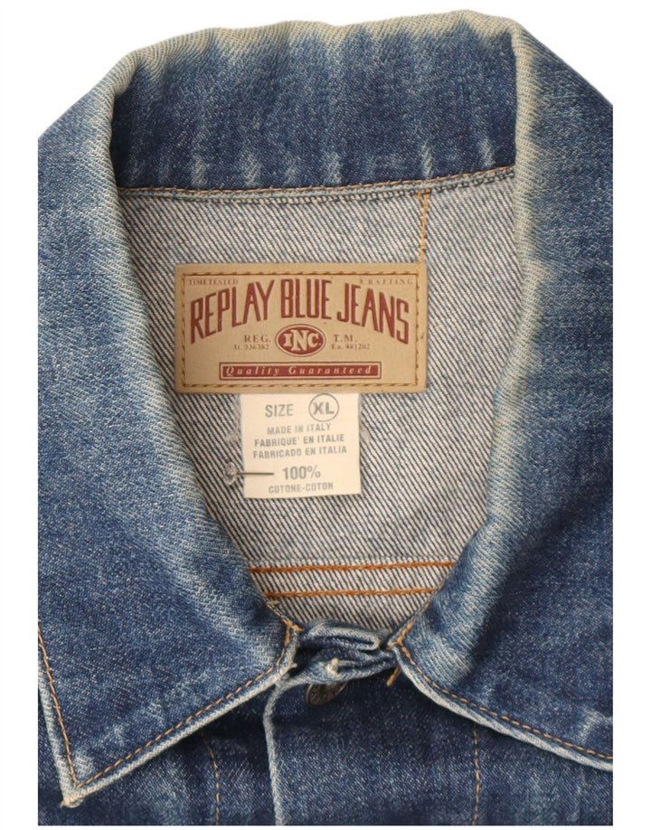 Replay Damen Jeansjacke UK 18 XL Marineblau Baumwolle