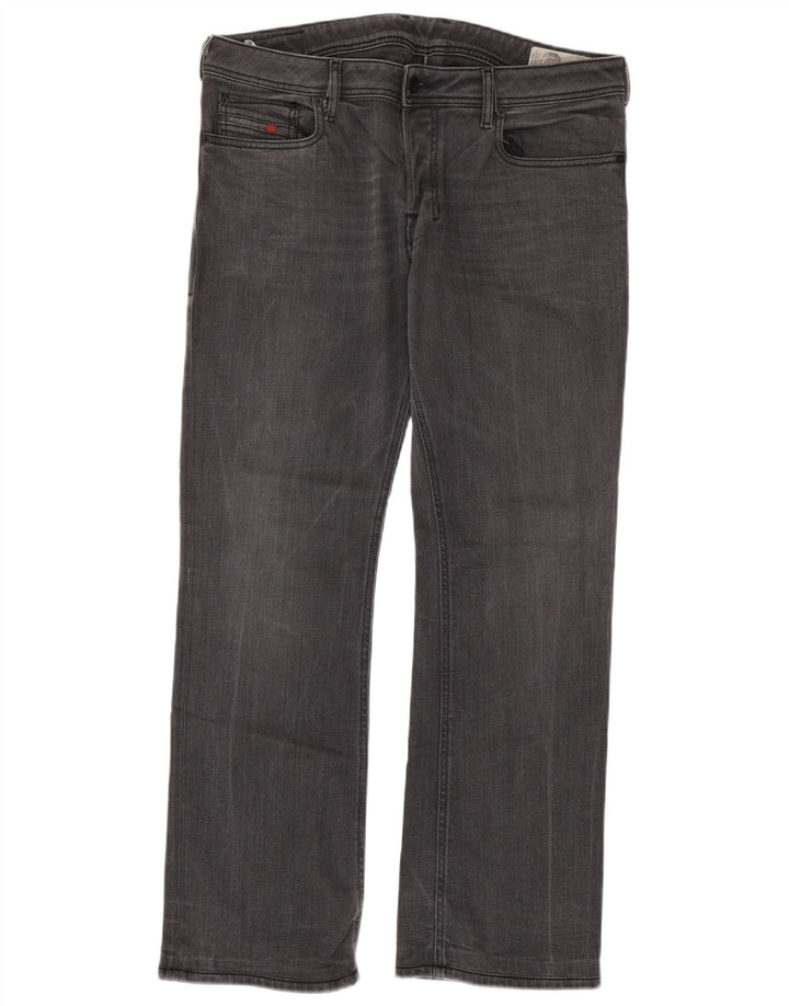Diesel Herren Zatiny Regular Bootcut Jeans W34 L32 Graue Baumwolle