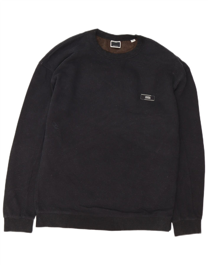 JACK & JONES Herren Core Graphic Sweatshirt Pullover Large Schwarz Baumwolle