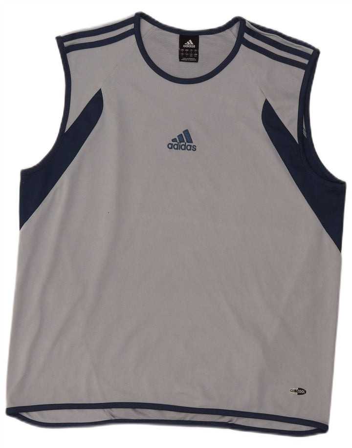 Adidas Herren Climacool Weste Top Large Grau Colourblock Polyester