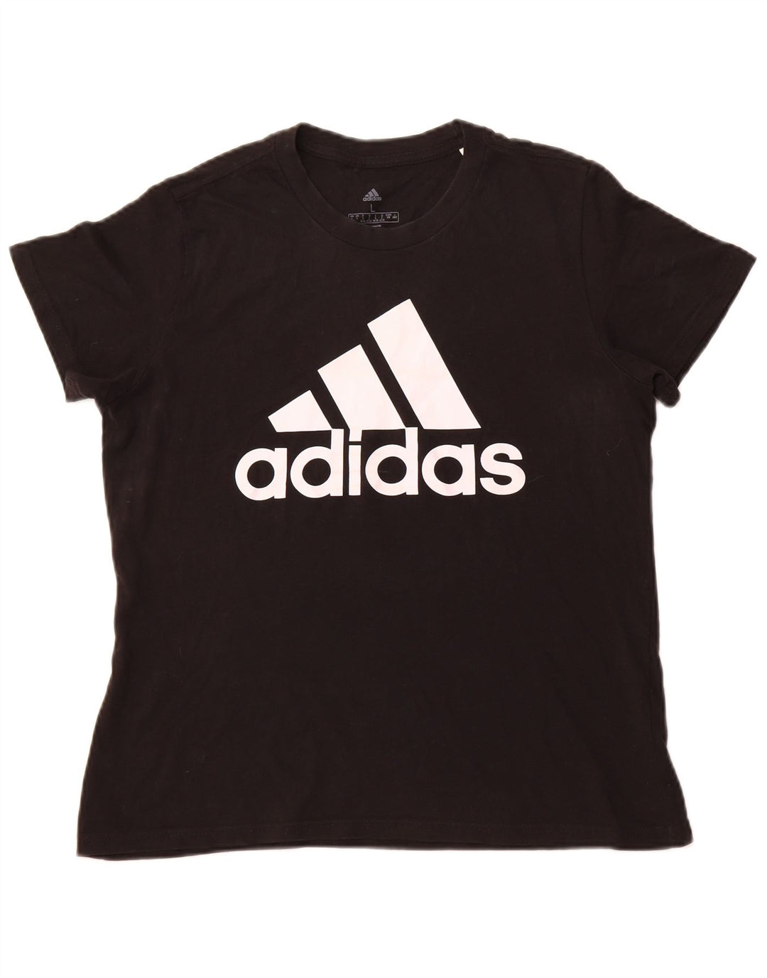 ADIDAS Damen Grafik T-Shirt Top UK 16/18 Große schwarze Baumwolle