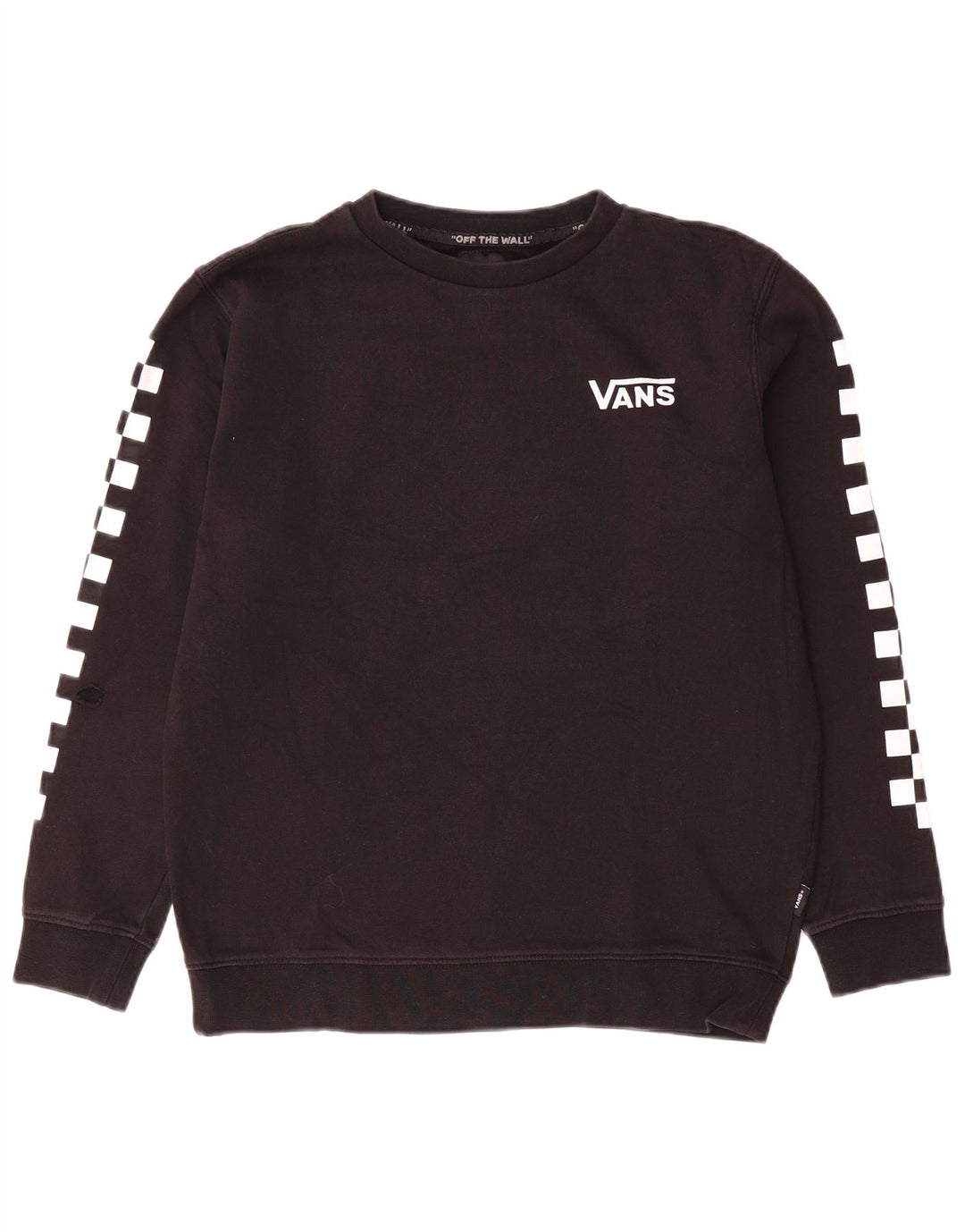 Vans Damen Grafik-Sweatshirt-Pullover UK 16 Große schwarze Baumwolle