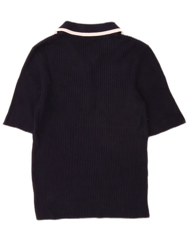 Marks & Spencer Damen-Pullover mit Polokragen, Gr. 14, mittleres Marineblau