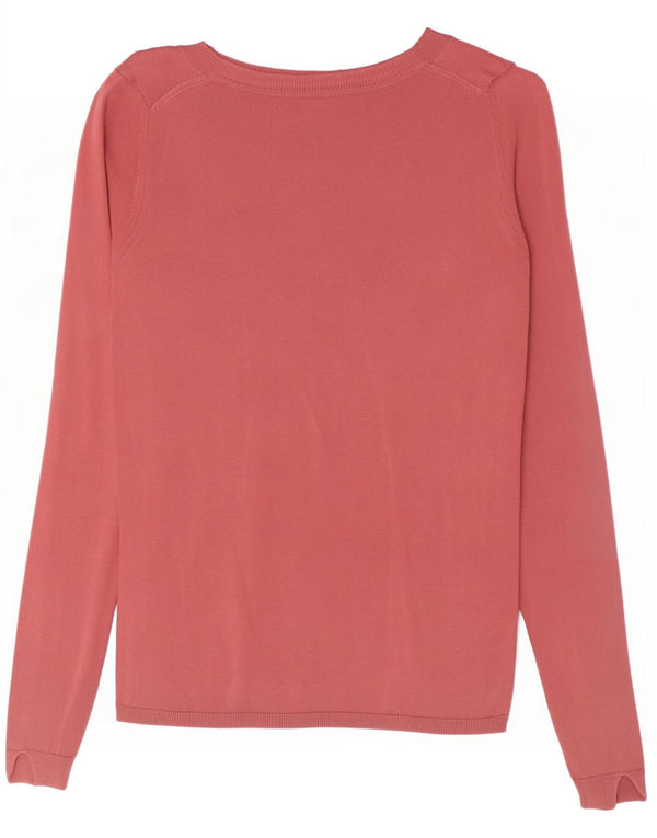 Massimo Dutti Damen-Pullover mit V-Ausschnitt, Gr. 6, XS, Rosa, Baumwolle