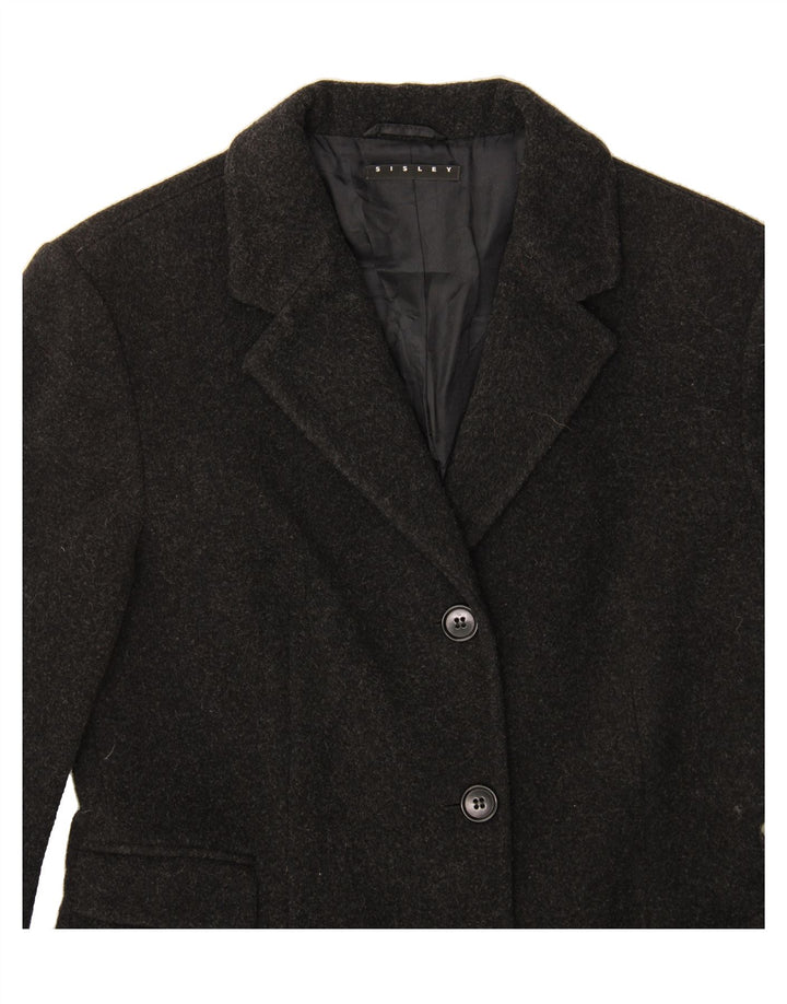SISLEY Womens Overcoat UK 12 Medium Black Viscose Vintage Sisley and Second-Hand Sisley from Messina Hembry 