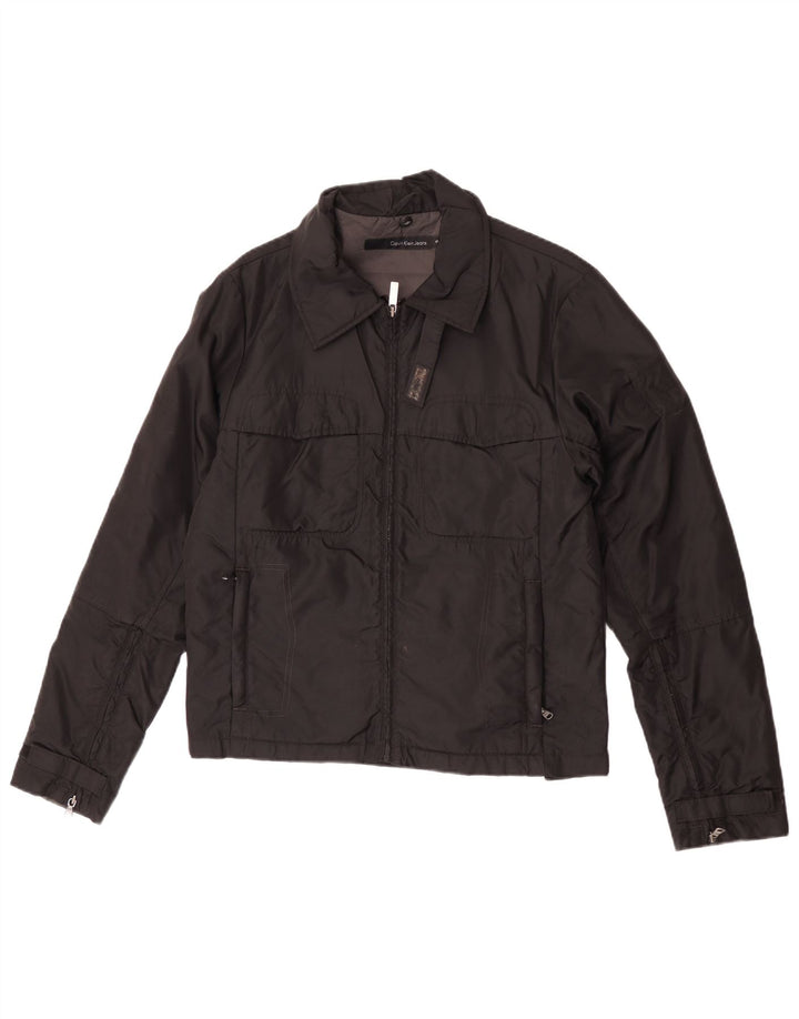 Calvin Klein Jeans Herren Bomberjacke UK 36 Small Schwarz