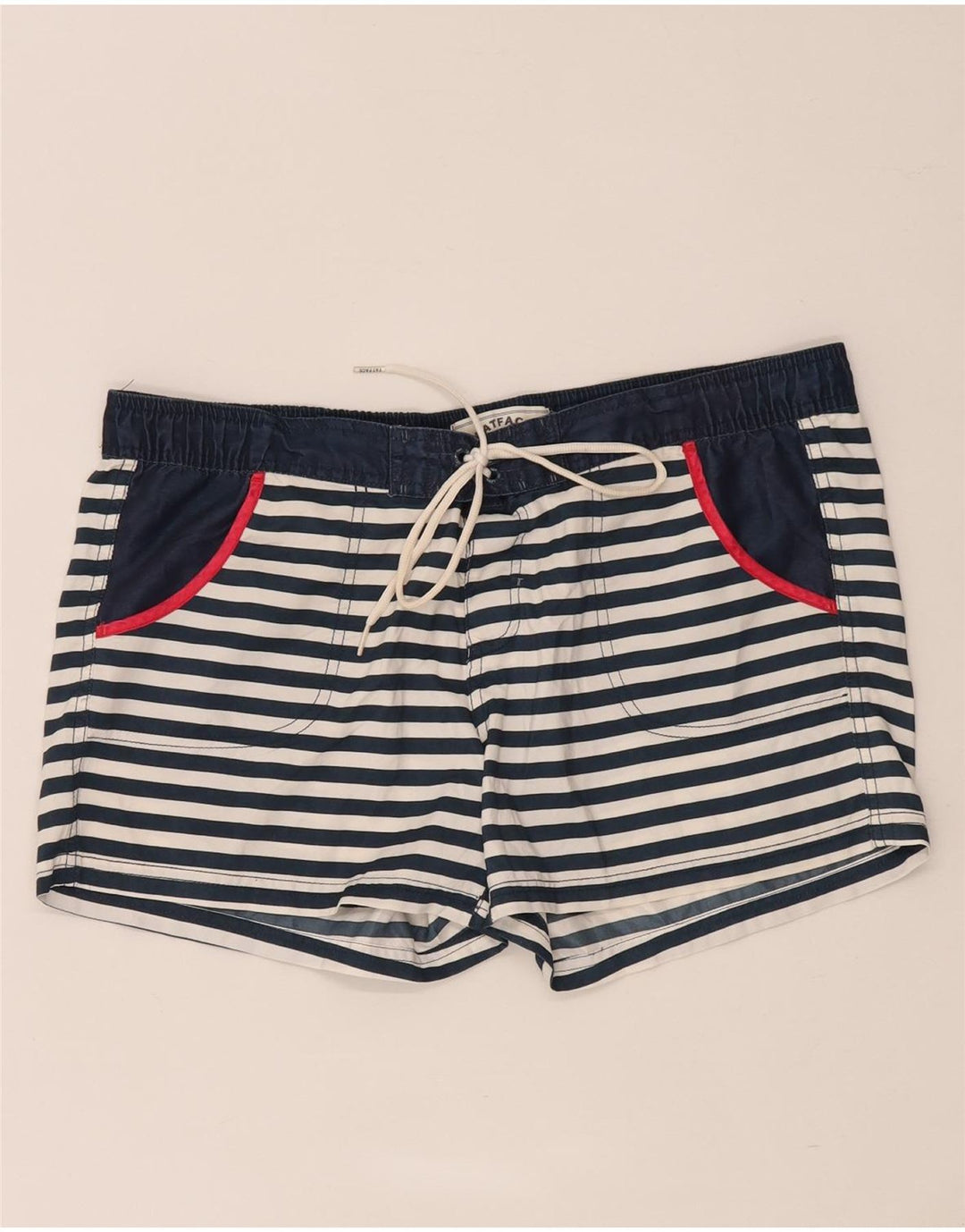 Fat Face Damen-Badeshorts, Größe 40, Marineblau, gestreift, Polyester