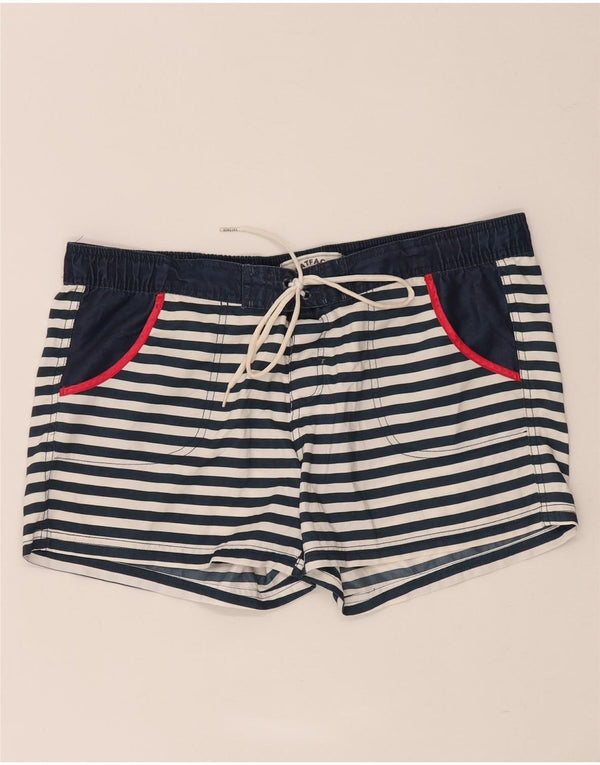 Fat Face Damen-Badeshorts, Größe 40, Marineblau, gestreift, Polyester