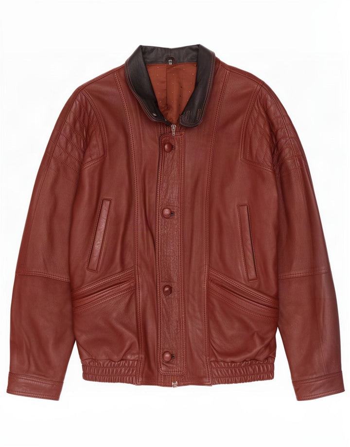Vintage Herren Bomber Lederjacke UK 40 Large Braun