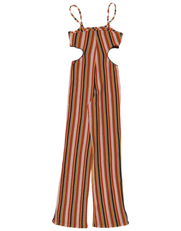 Zara Damen-Overall mit Cut-Outs, ärmellos, Größe M, mehrfarbig, gestreift, UK 12