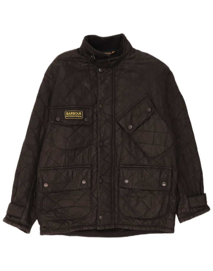 Barbour Herren Steppjacke UK 40 Große schwarze Baumwolle