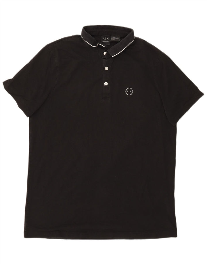 ARMANI EXCHANGE Herren Poloshirt XL Schwarz Baumwolle