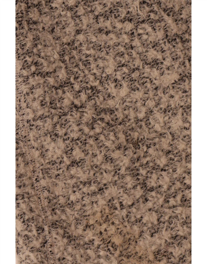 Zara Damen Übergroßer Mantel UK 10 Small Beige gesprenkelte Wolle