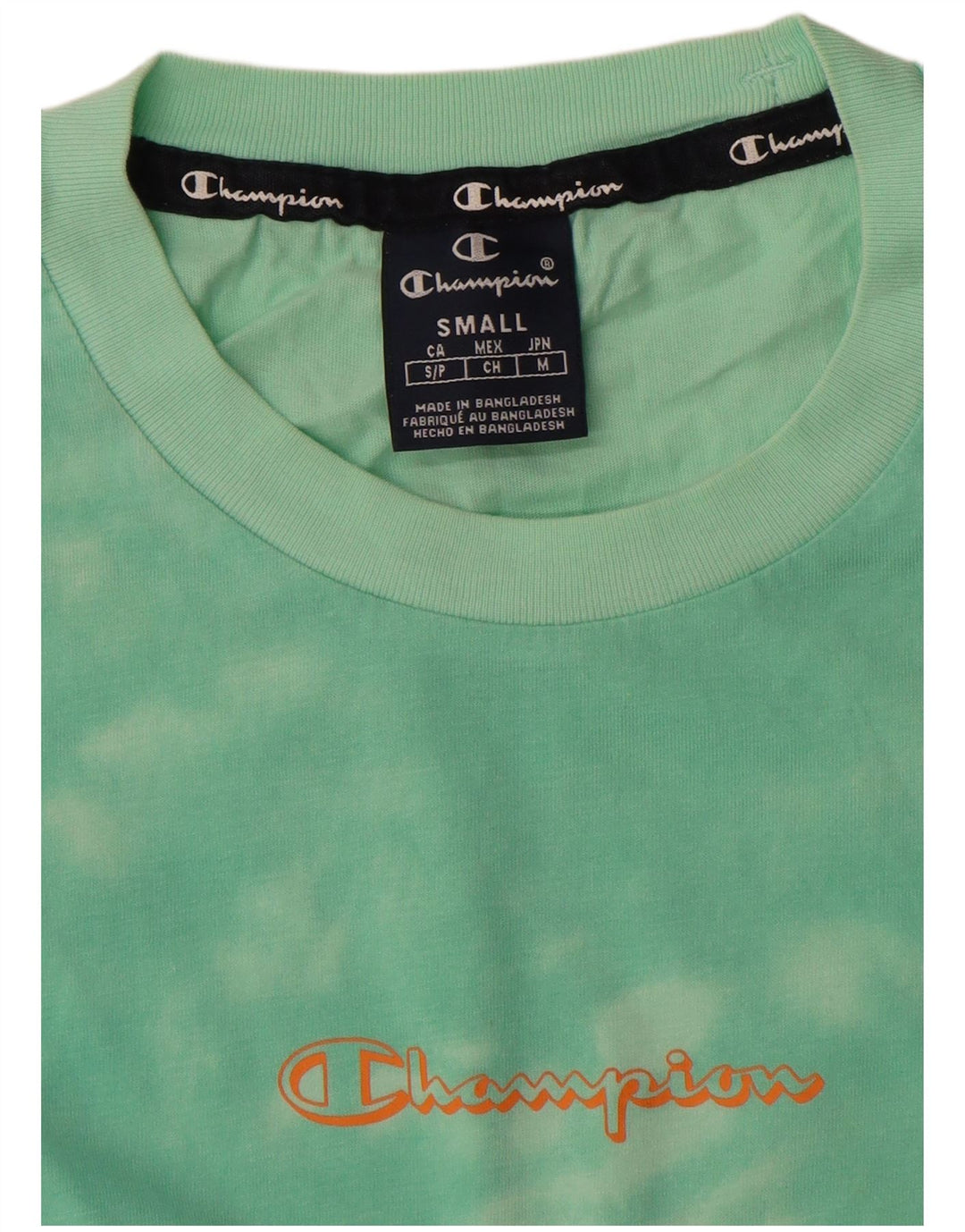 Champion Herren-T-Shirt mit Grafik, Größe S, Grün, Batikfärbung