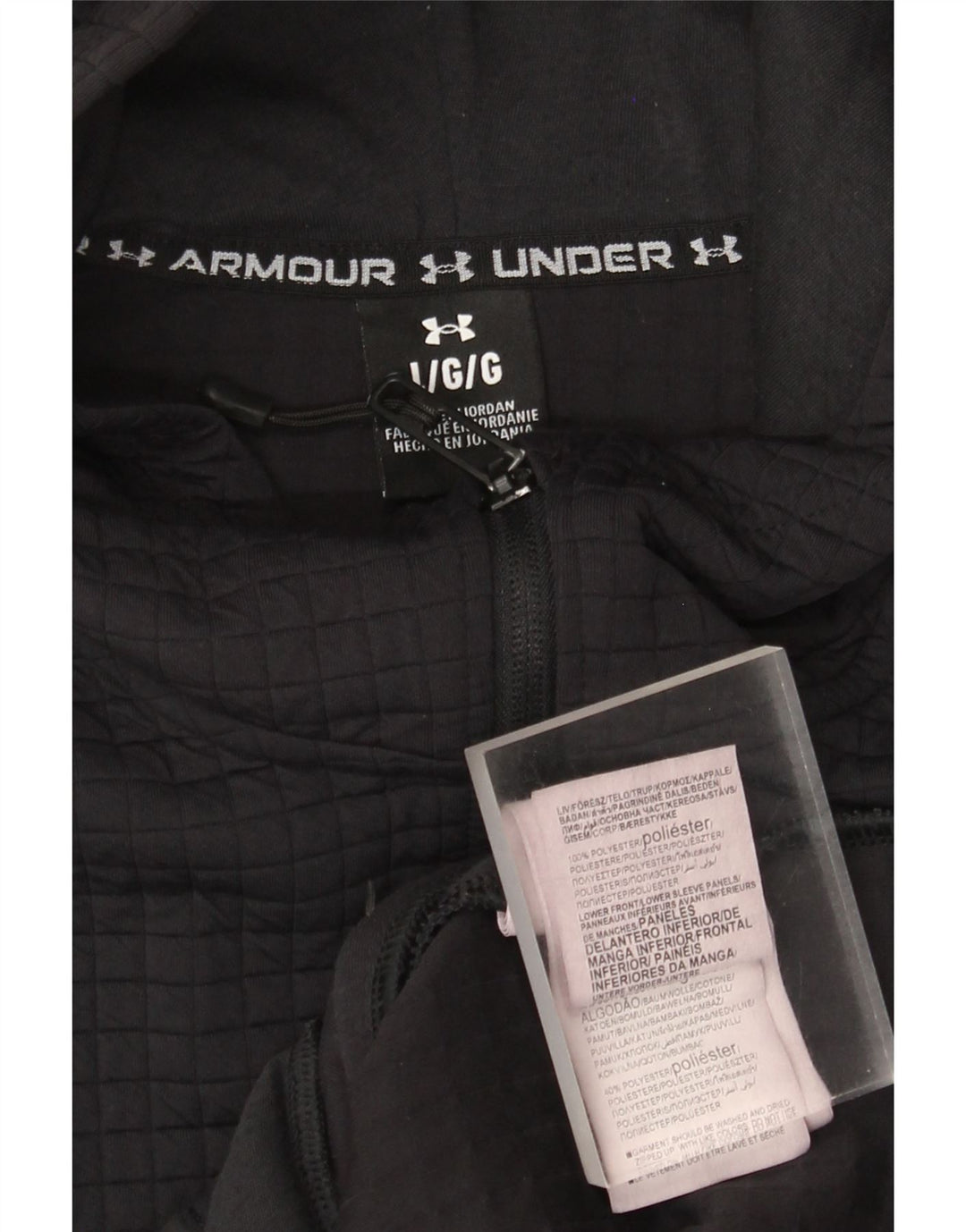 Under Armour Herren-Kapuzenpullover mit Reißverschluss, groß, aus schwarzem Polyester