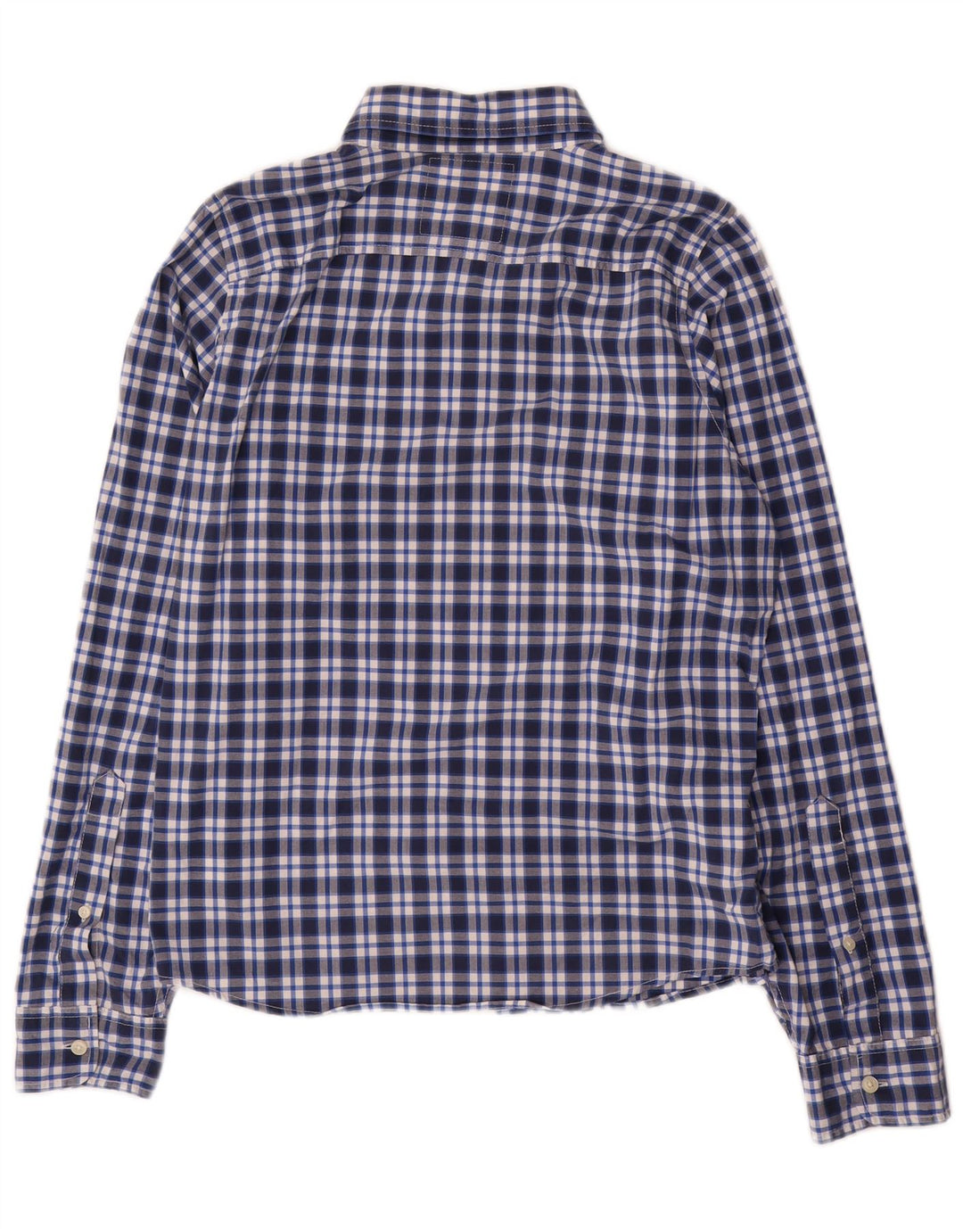Hollister Herrenhemd aus Baumwolle, mittelgroß, marineblau, kariert