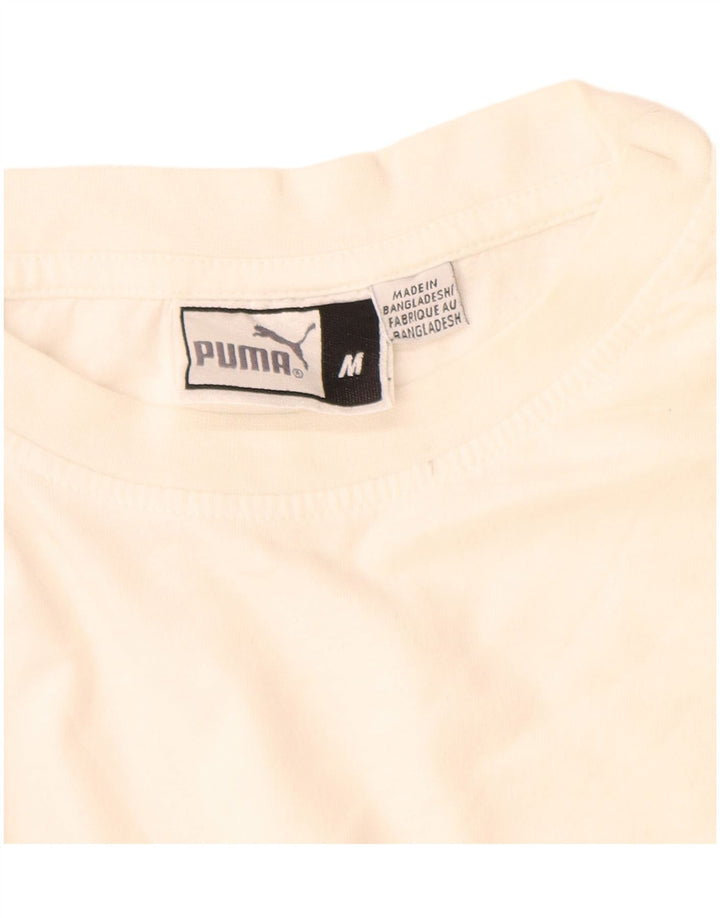 Puma Herren Grafik-T-Shirt-Oberteil aus mittelweißer Baumwolle