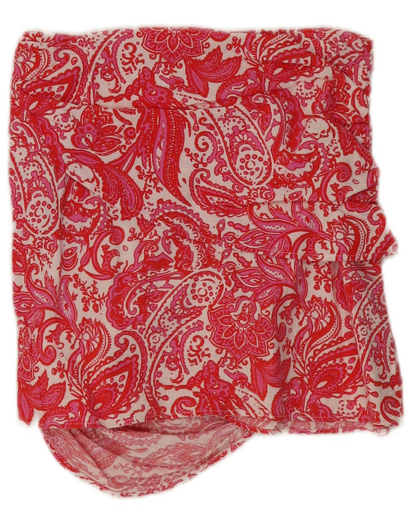 Zara Damen Minirock Medium W28 Rot Paisley