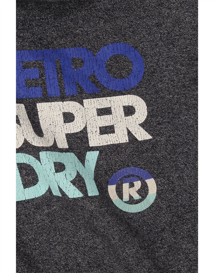SUPERDRY Herren-Kapuzenpullover mit grafischem Reißverschluss, mittelmarineblaue Baumwolle