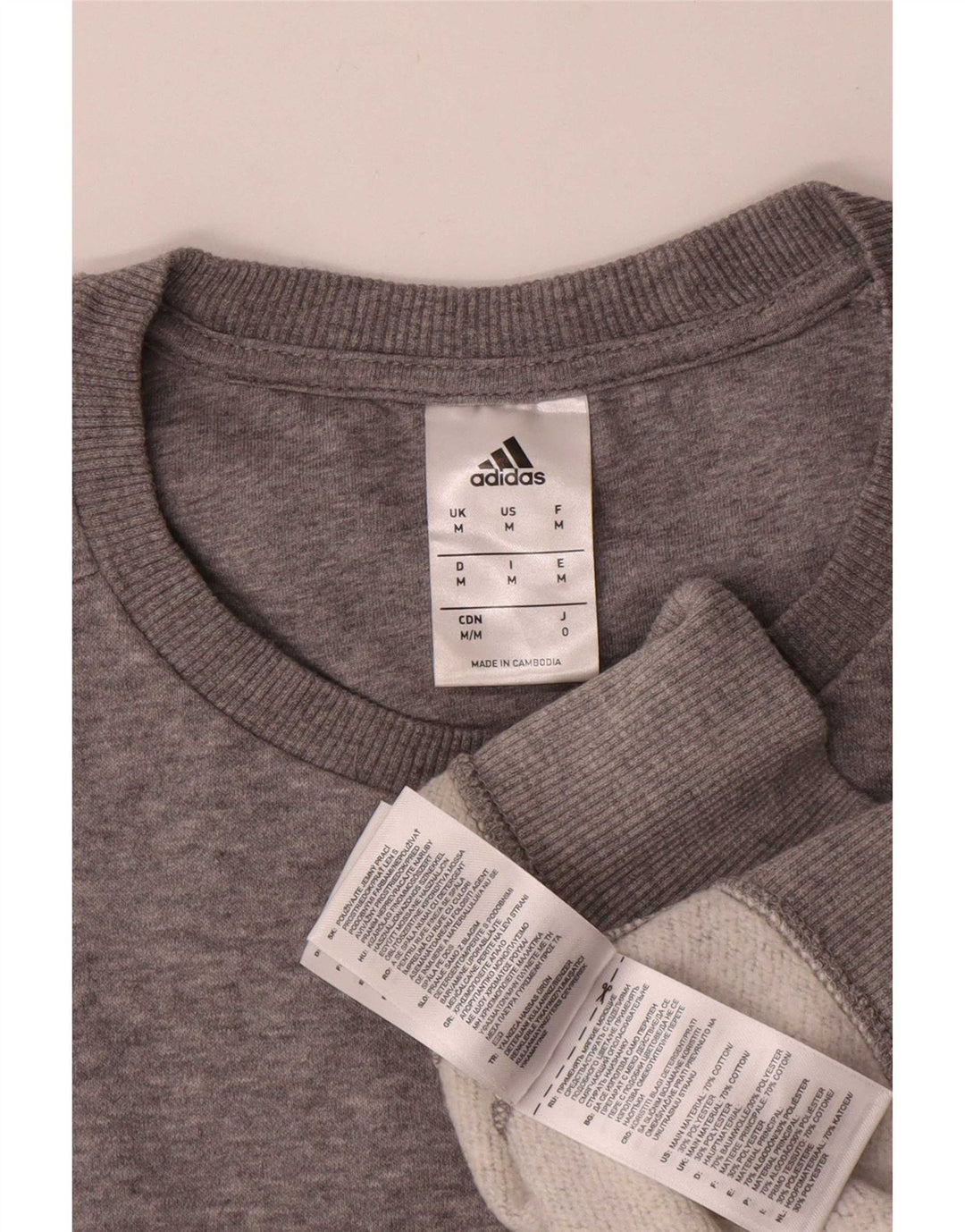 Adidas Herren Sweatshirt Pullover mittelgrau melierte Baumwolle