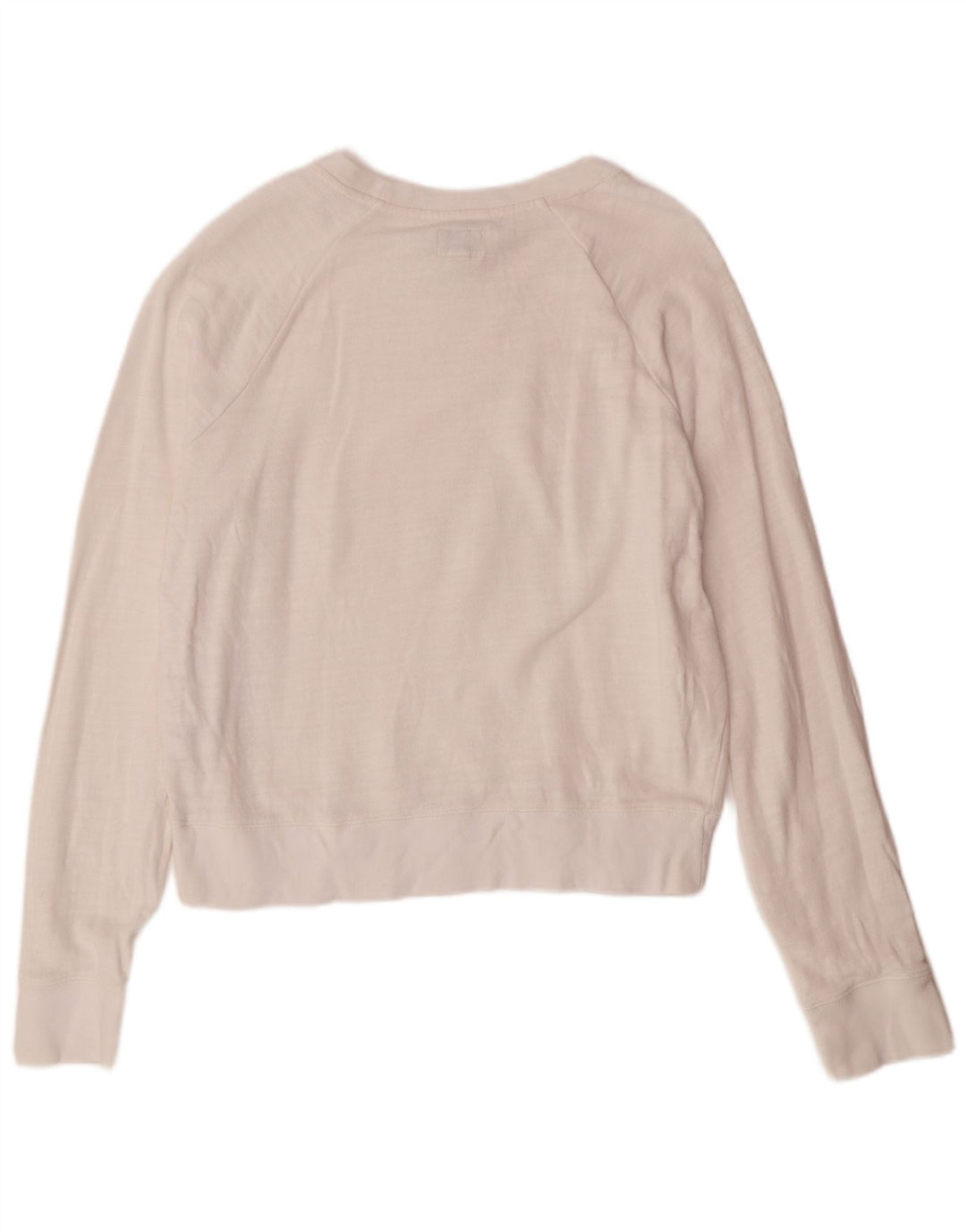 J. CREW Damen-Sweatshirt-Pullover in Übergröße, UK 10, Größe S, weiße Baumwolle