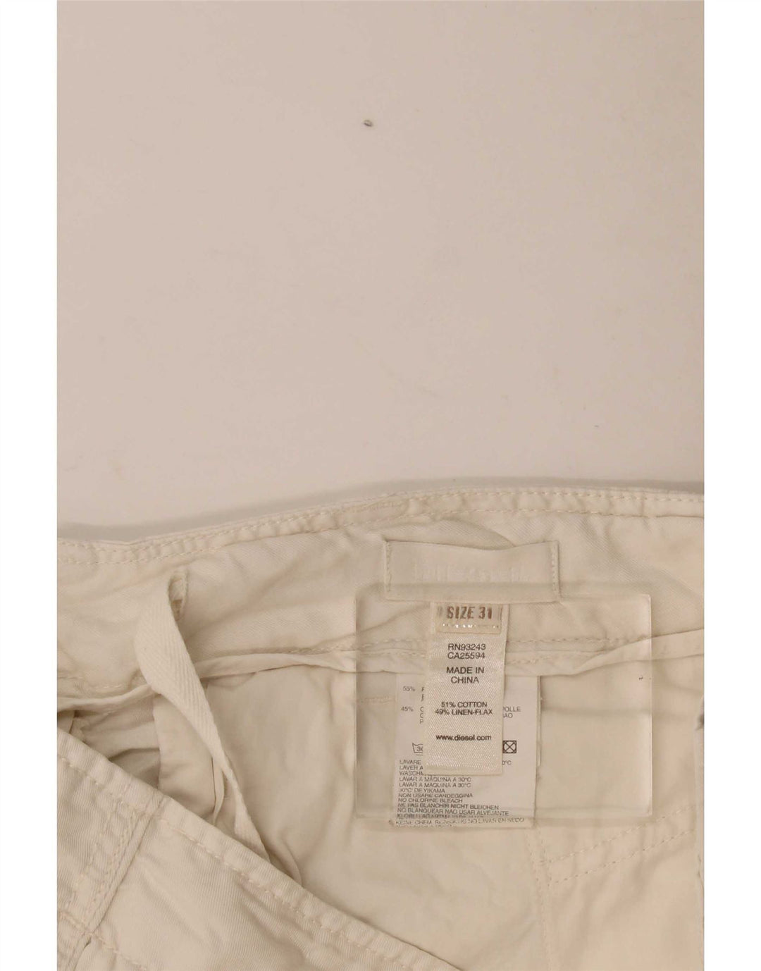 Diesel Damen Cargoshorts W31 Mittelweiße Baumwolle